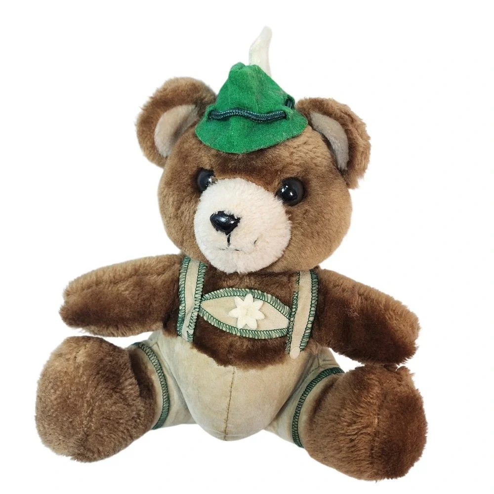 Vintage R. Dakin Lederhosen Yodel Teddy Bear‎ Plush Stuffed German 1979 Toy
